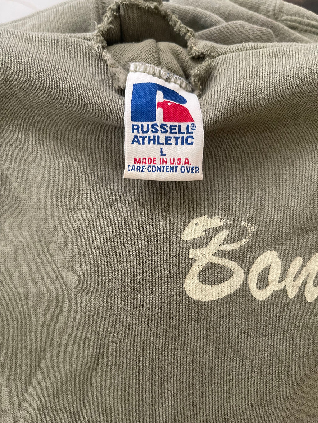 "Surfer" Sage Green Russell Athletic Hoodie