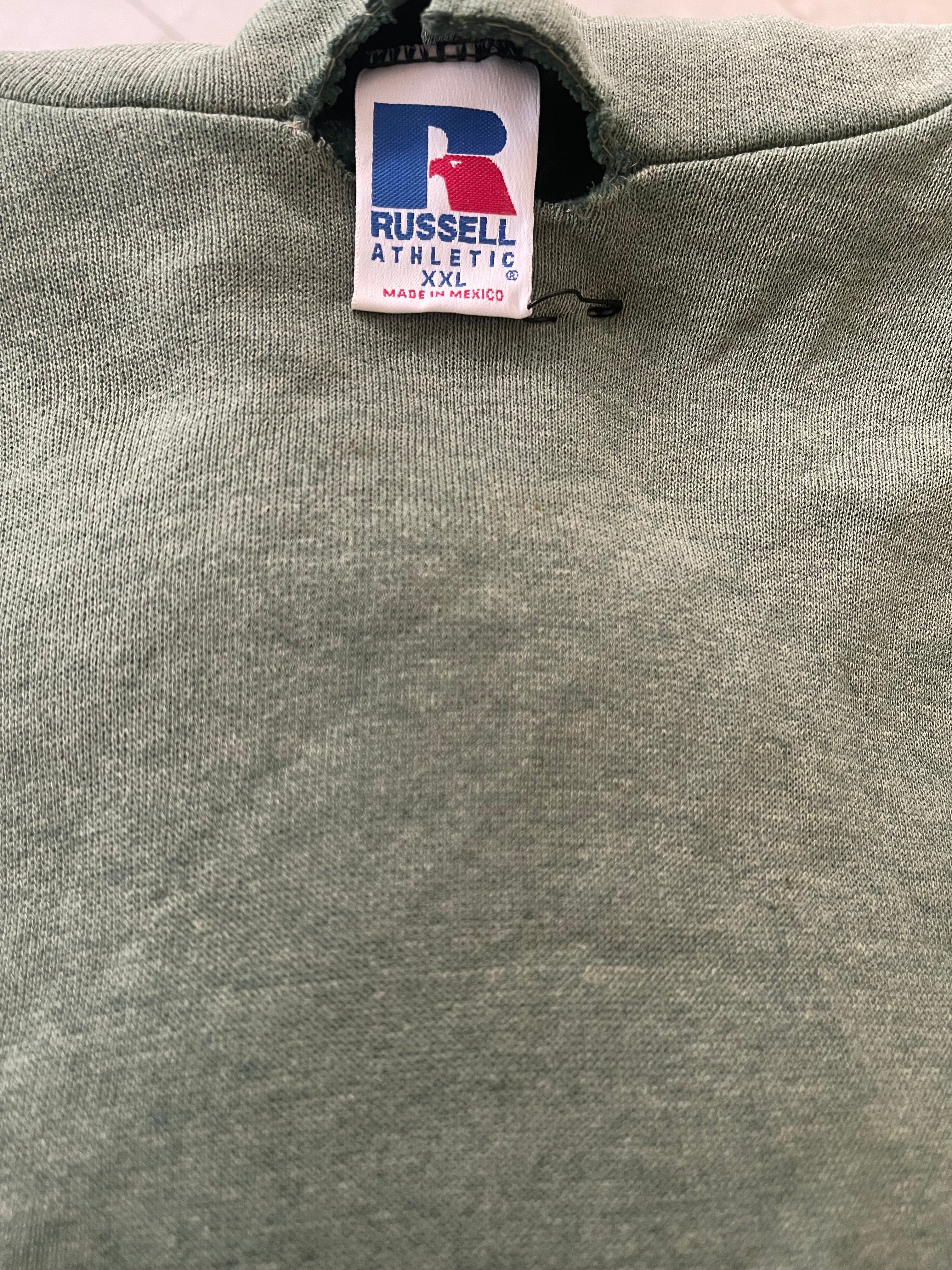 "White Font" Green Russell Athletic Hoodie