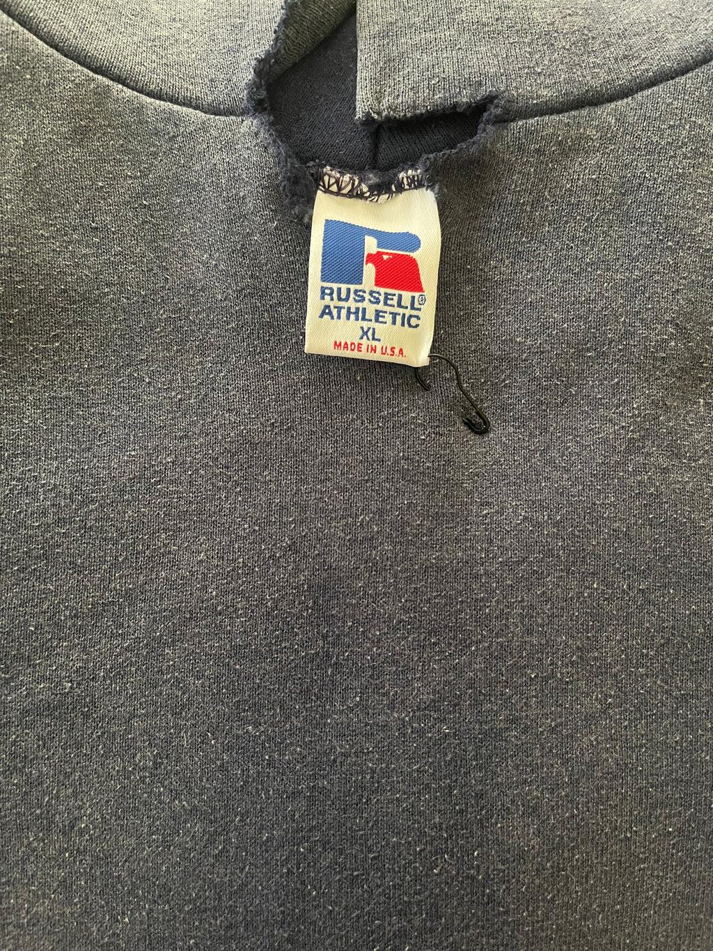 "Beige Font" Dark Blue Russell Athletic Hoodie