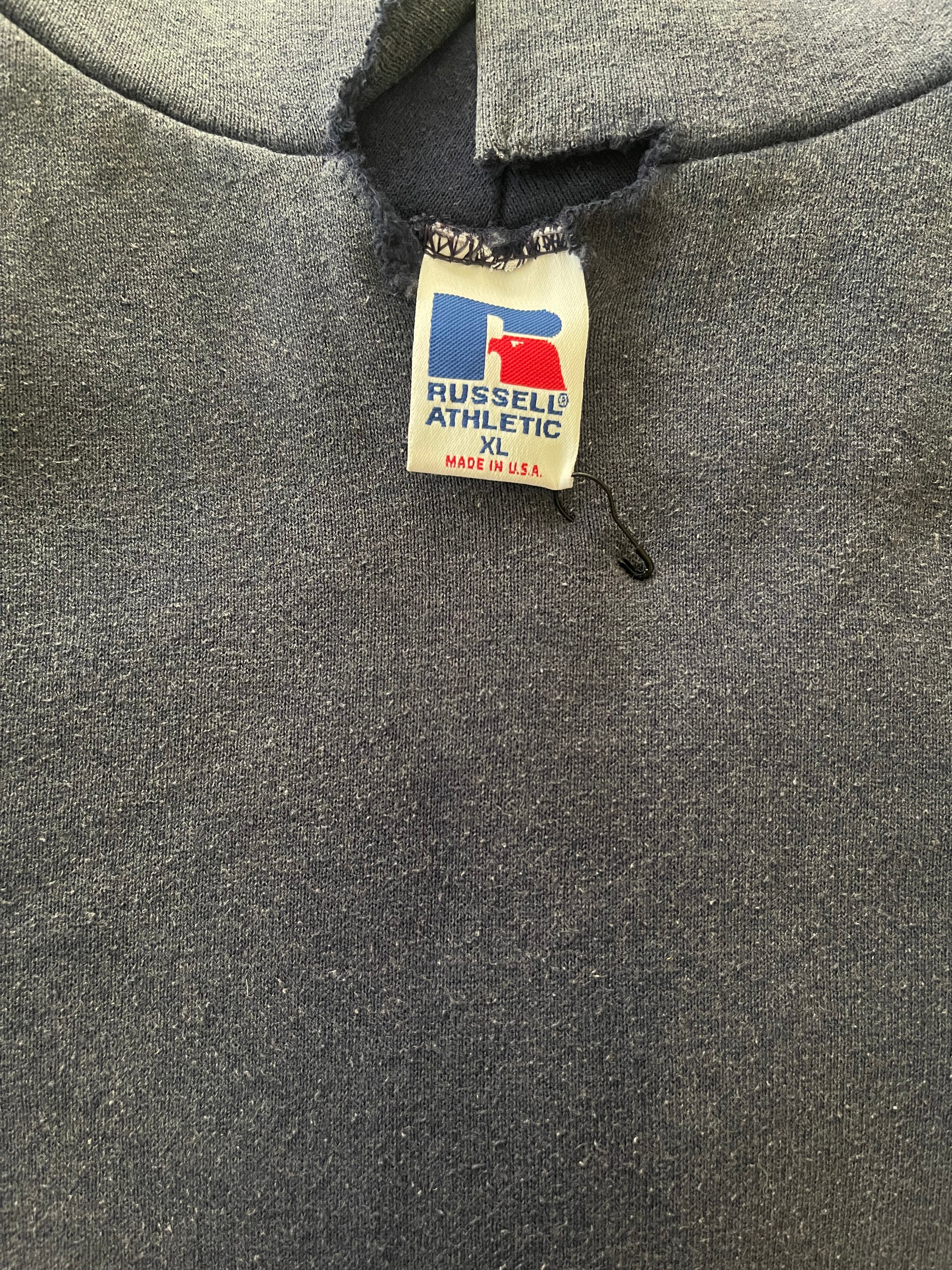 "Beige Font" Dark Blue Russell Athletic Hoodie