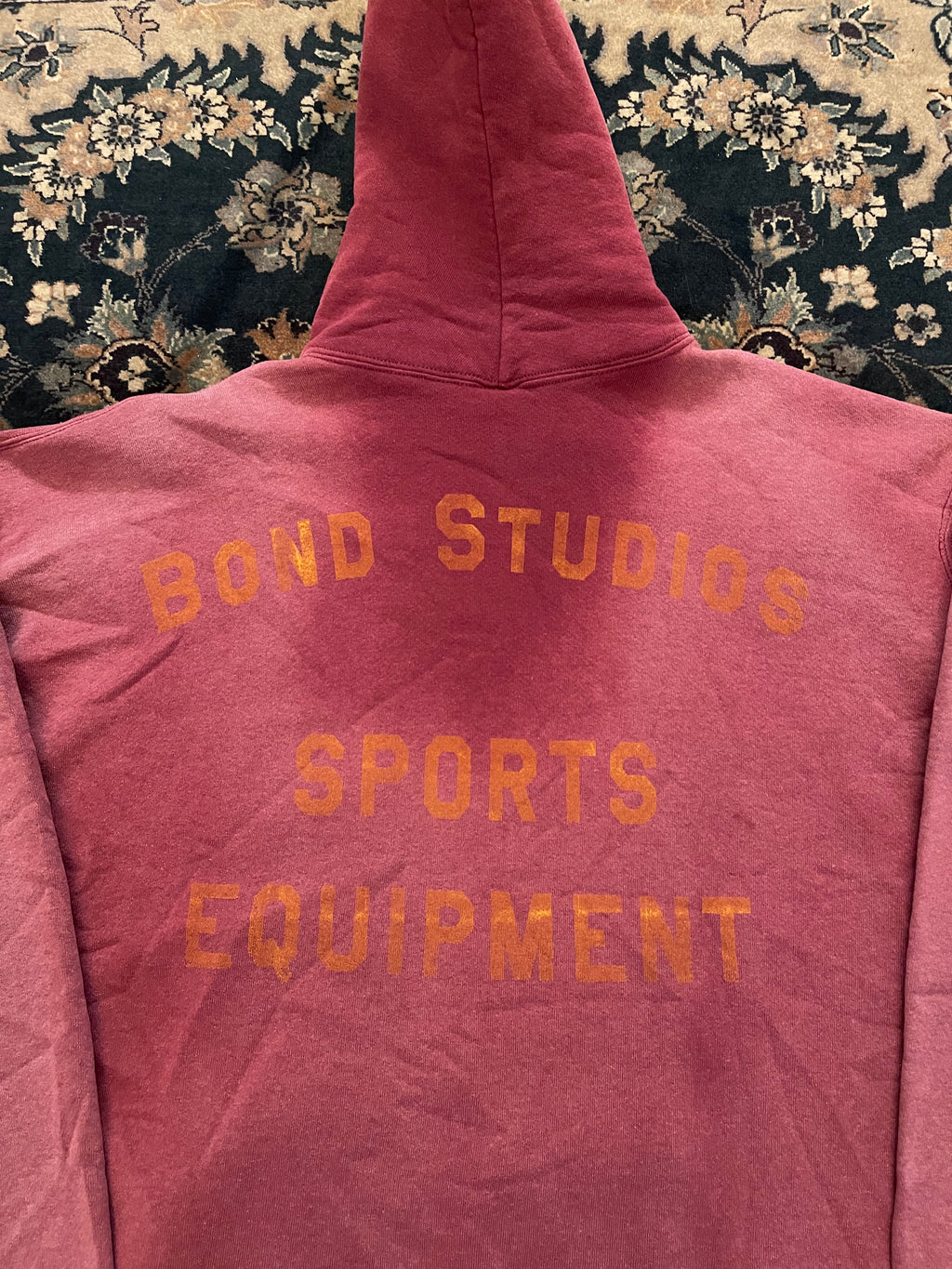"Yellow Font" Maroon Russell Athletic Hoodie