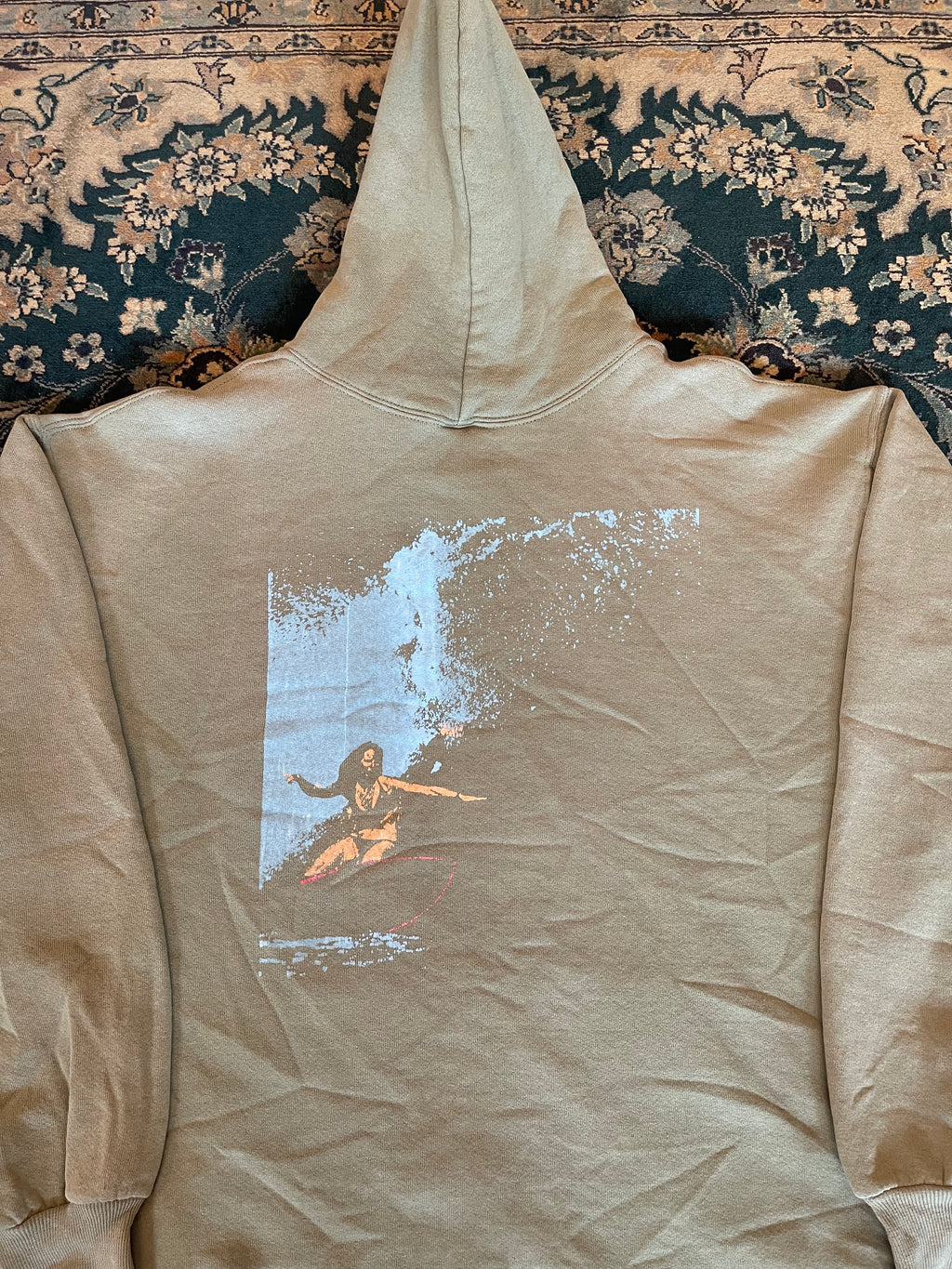 "Surfer" Sage Green Russell Athletic Hoodie