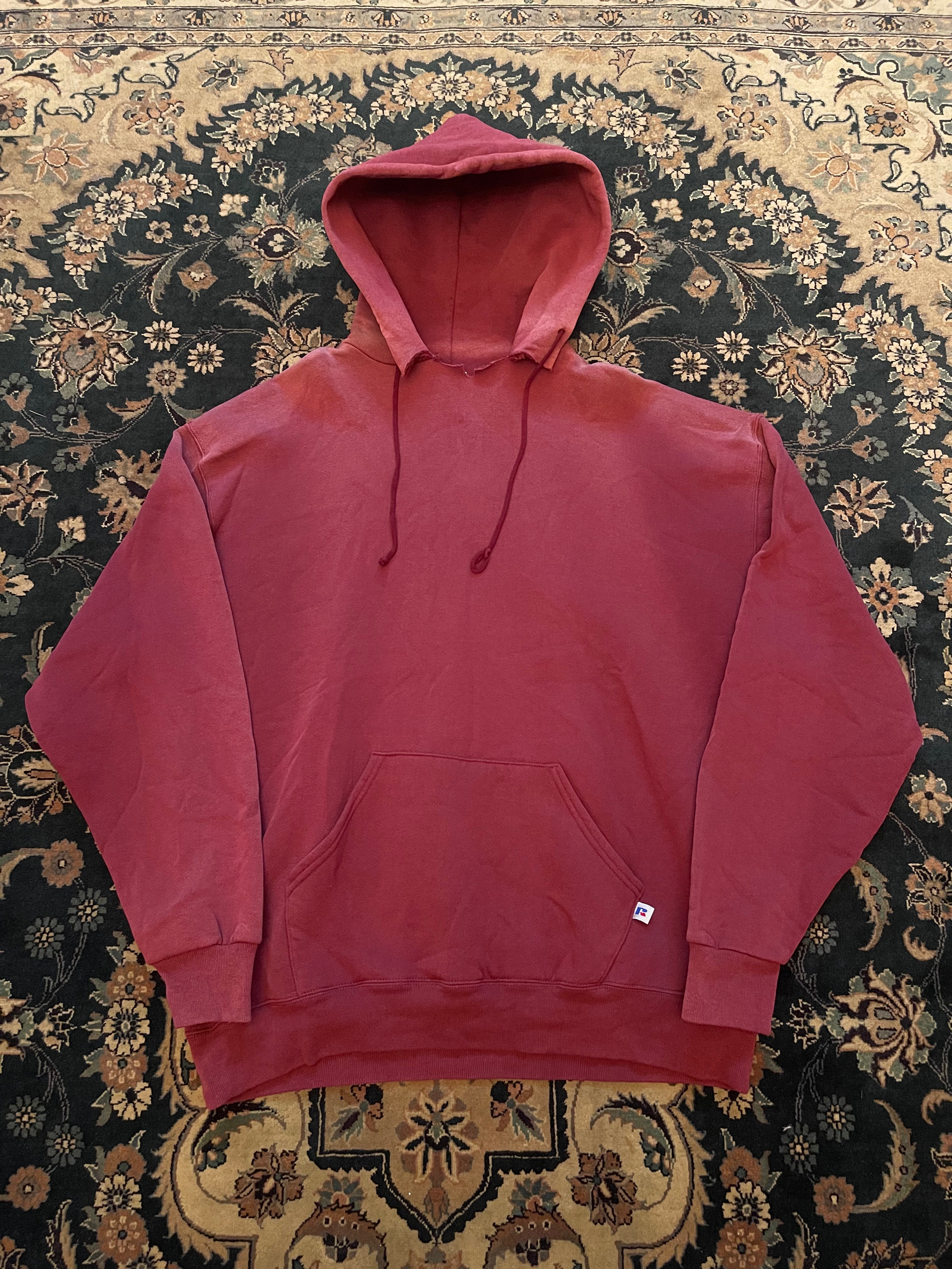 "Yellow Font" Maroon Russell Athletic Hoodie