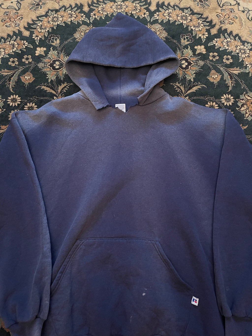 "Beige Font" Dark Blue Russell Athletic Hoodie