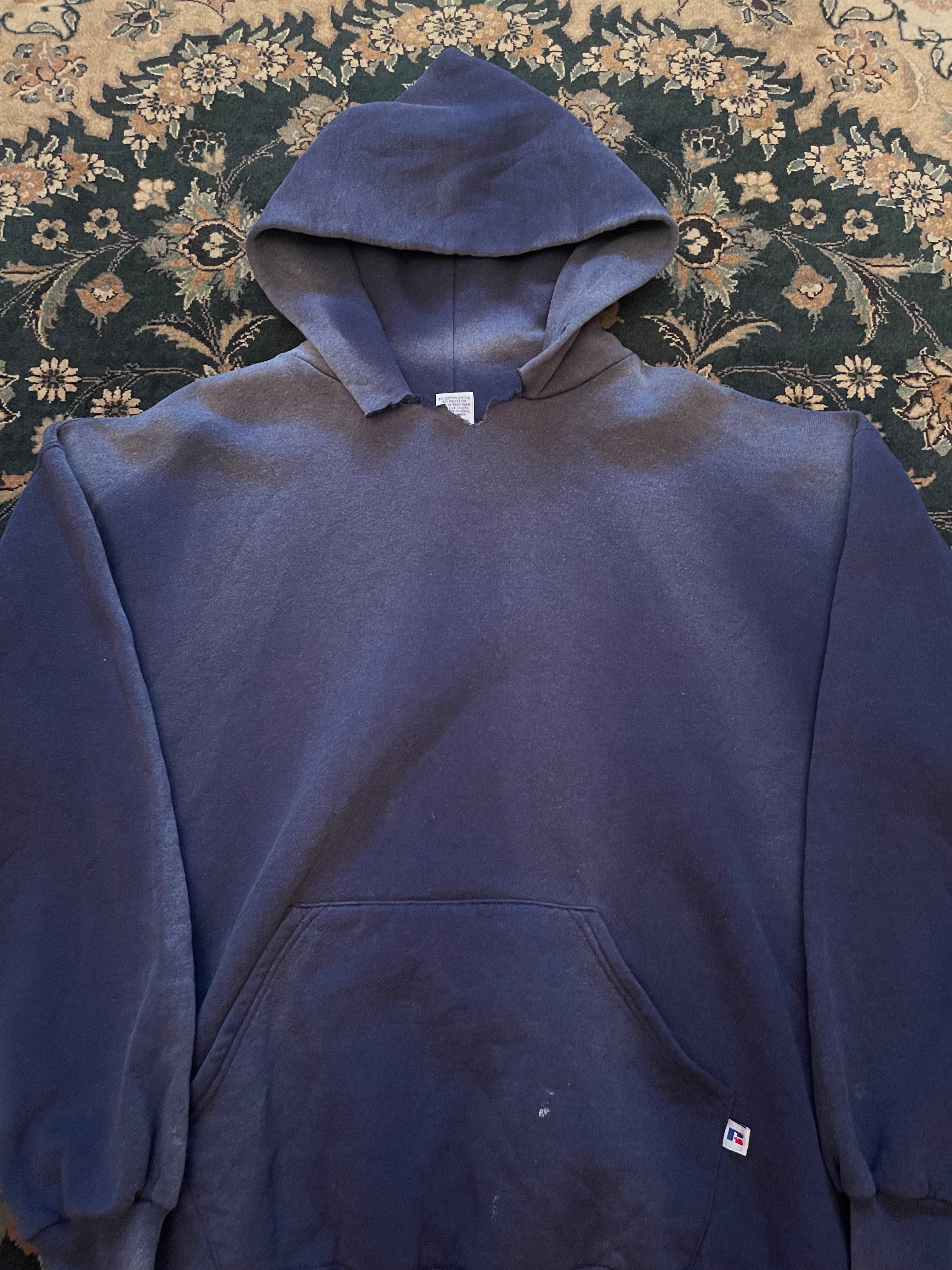 "Beige Font" Dark Blue Russell Athletic Hoodie