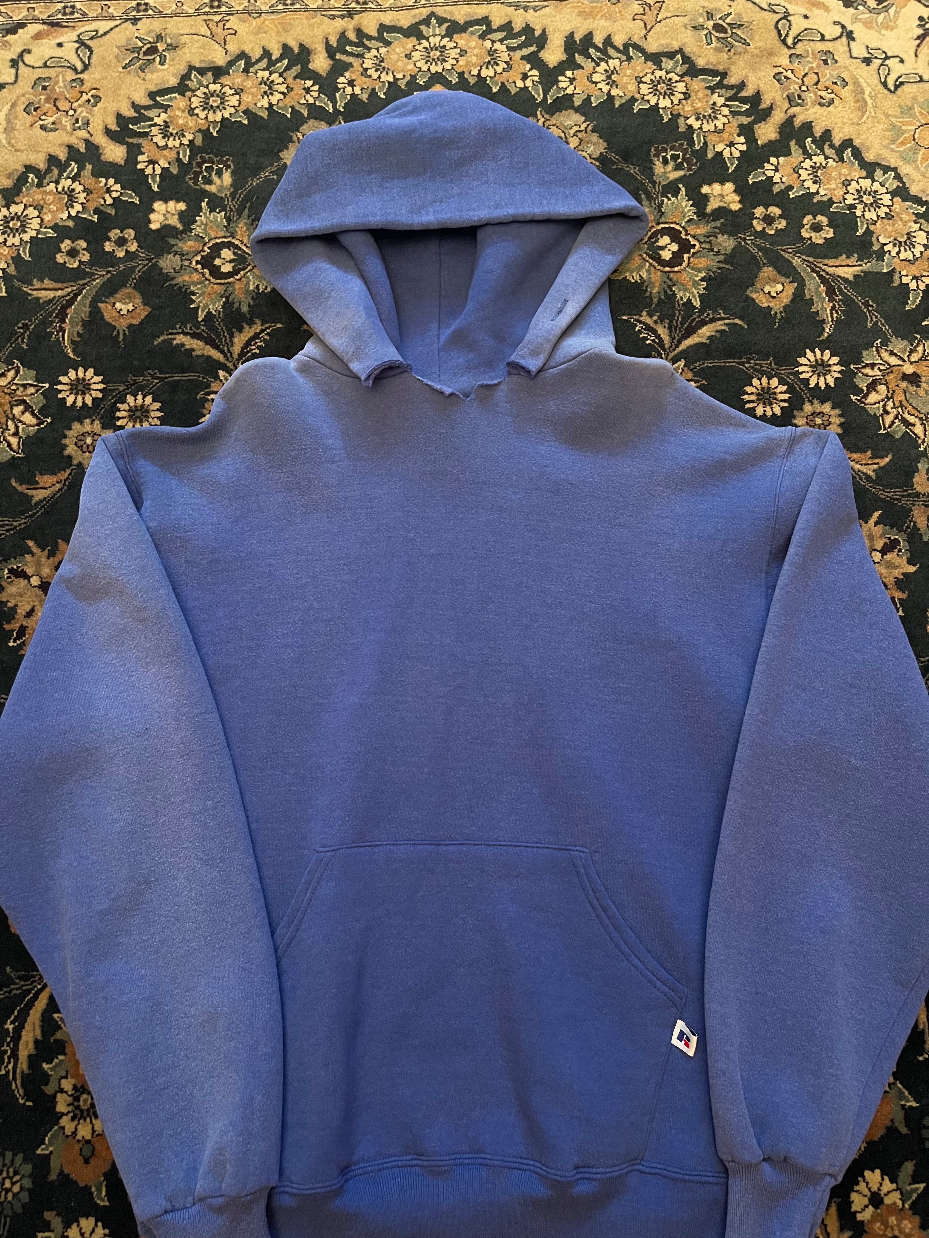 "White Font" Blue Russell Athletic Hoodie