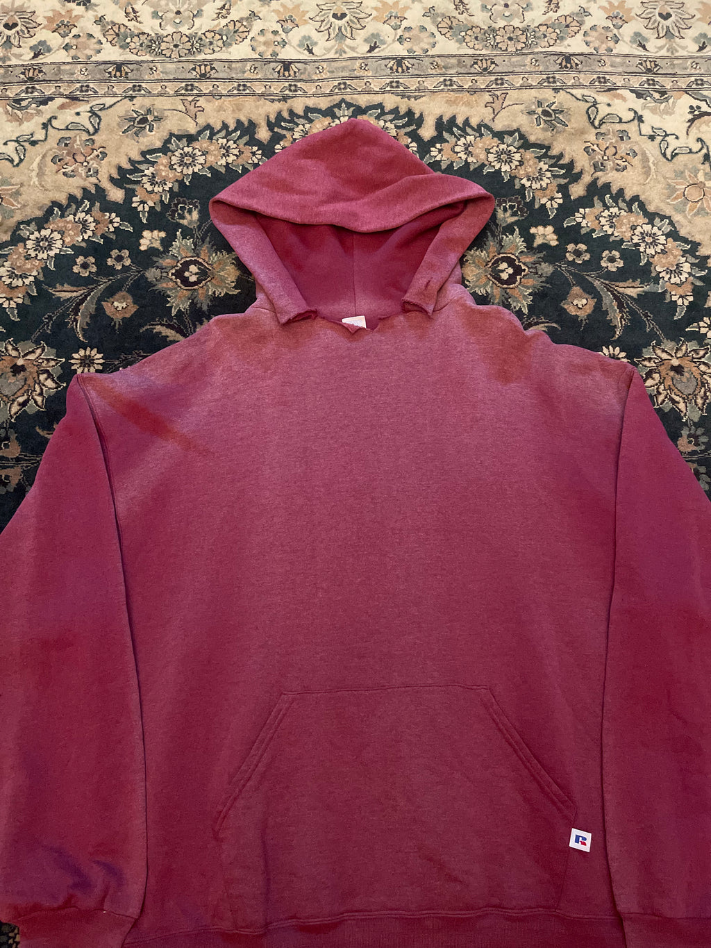 "Cream Font" Maroon Russell Athletic Hoodie