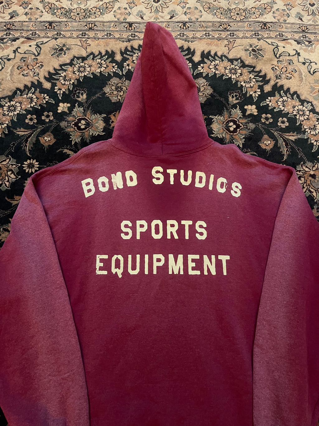 "Cream Font" Maroon Russell Athletic Hoodie